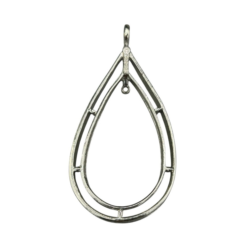 Vintage Sarah Coventry Silver Tone Teardrop Pendant Enhancer Frame - Picture 4 of 8